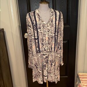 Anthropologie Tiny Womens Paisley Caviana Drop Waist Shirt Dress Size XL